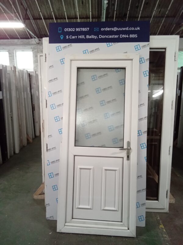 Used White Upvc Back Door 870mm x 2055mm 0142
