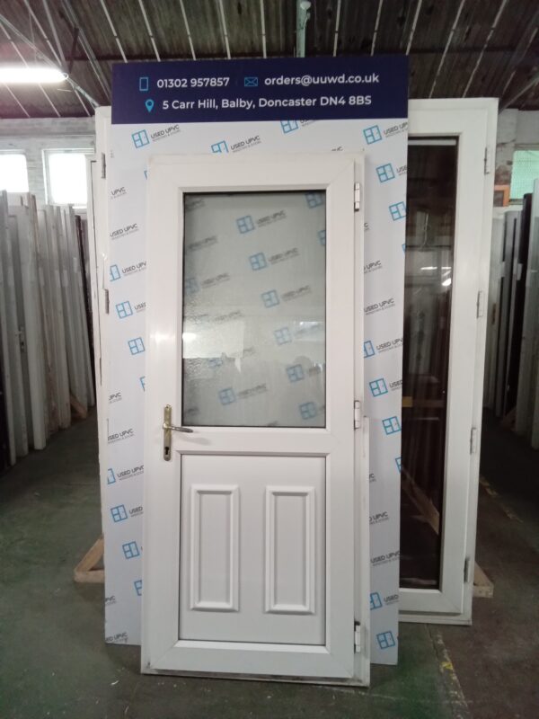 Used White Upvc Back Door 870mm x 2055mm 0142 - Image 3