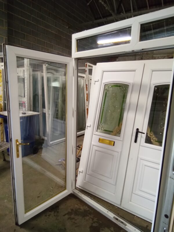 Used White Upvc French Doors with Top Light 1805mm x 2320m EA1a - Image 4