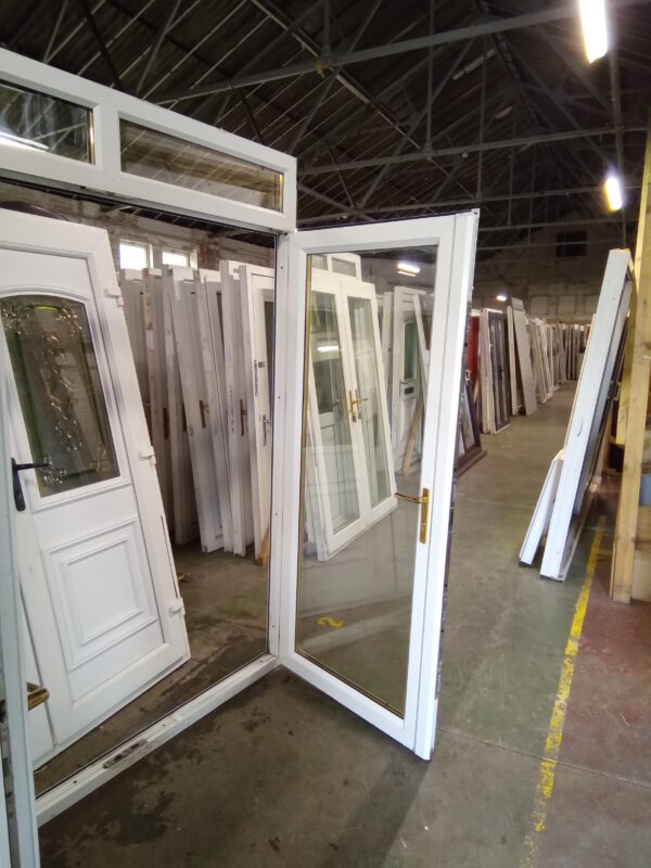 Used White Upvc French Doors with Top Light 1805mm x 2320m EA1a - Image 5