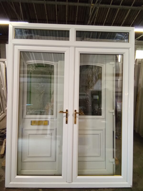 Used White Upvc French Doors with Top Light 1805mm x 2320m EA1a - Image 3