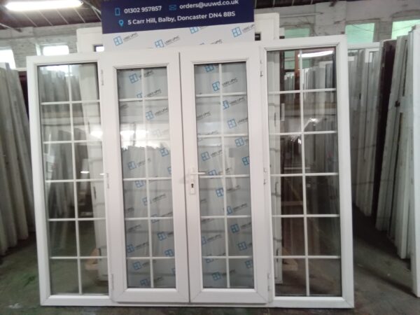 Used White Upvc French Doors And Side Panels 2050mm x 2500mm EA5a - Image 3