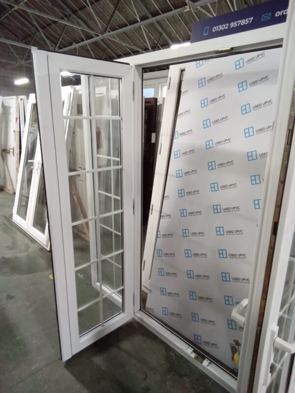 Used White Upvc French Doors And Side Panels 2050mm x 2500mm EA5a - Image 4