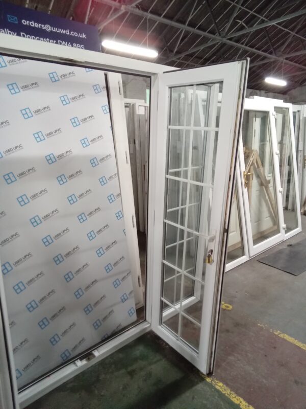 Used White Upvc French Doors And Side Panels 2050mm x 2500mm EA5a - Image 5