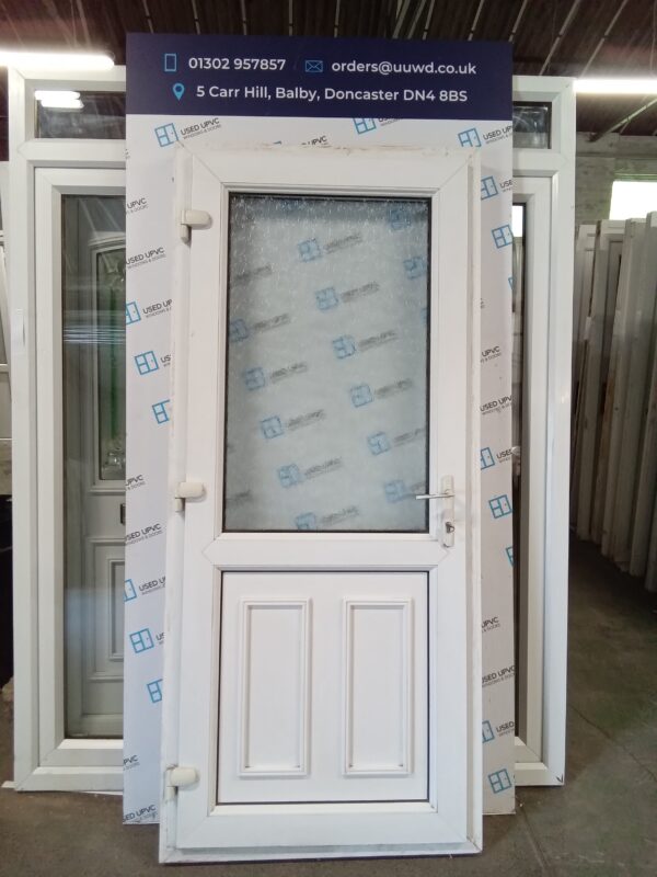 Used White Upvc Back Door 930mm x 2095mm 0312 - Image 2