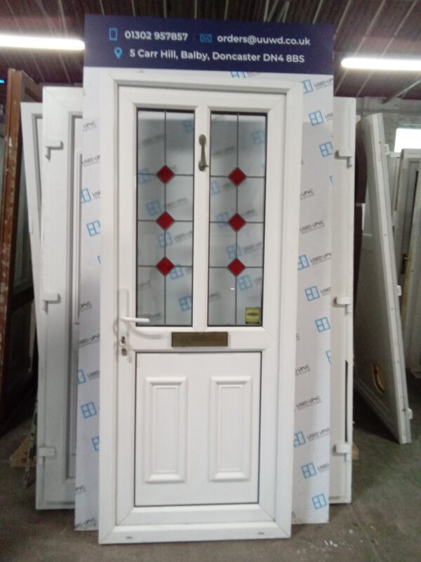 Used White Upvc Front Door 875mm x 2060mm 0441