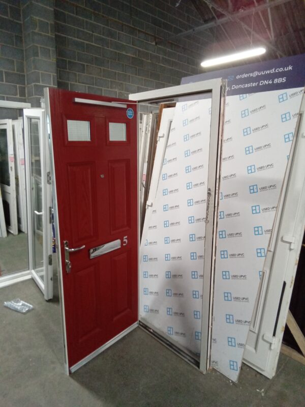 Used Red Composite Front Door 870mm x 2090mm 0817 - Image 4