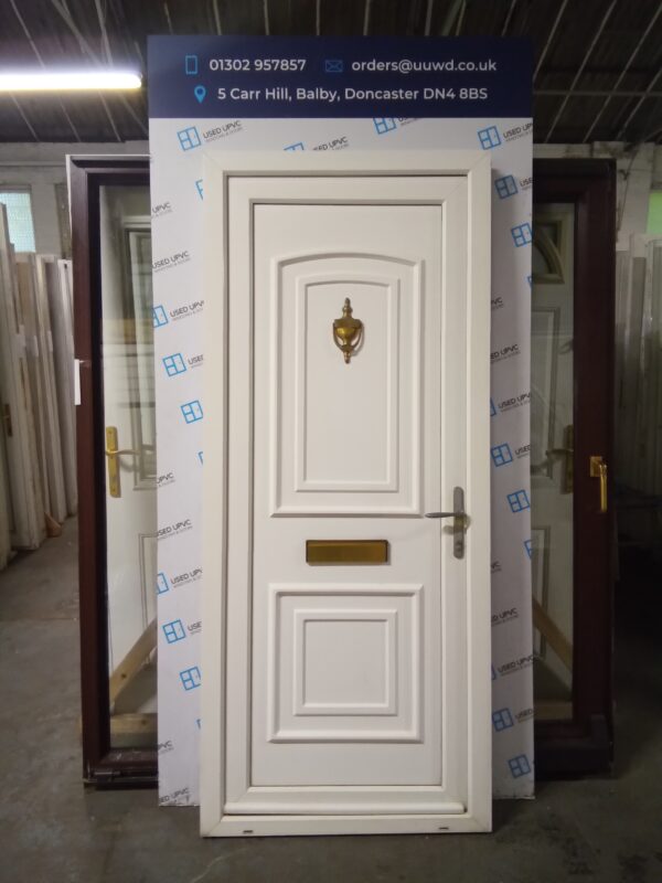 Used White Upvc Front Door 880mm x 2075mm 0430