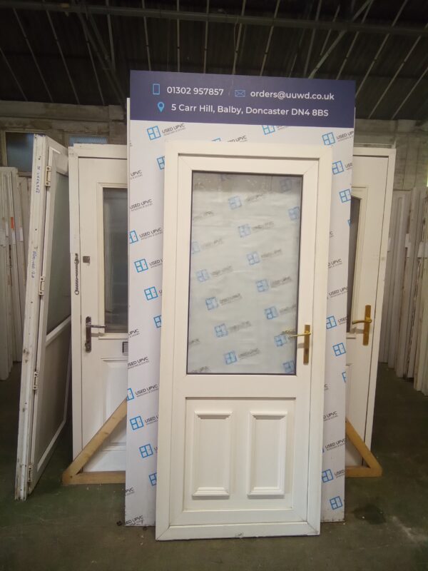Used White Upvc Back Door 875mm x 2070mm 0172