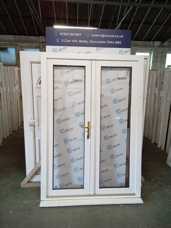 Used White Upvc French Doors 1450mm x 2100mm EA2