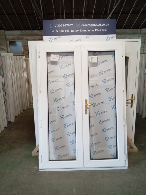 Used White Upvc French Doors 1450mm x 2100mm EA2 - Image 3