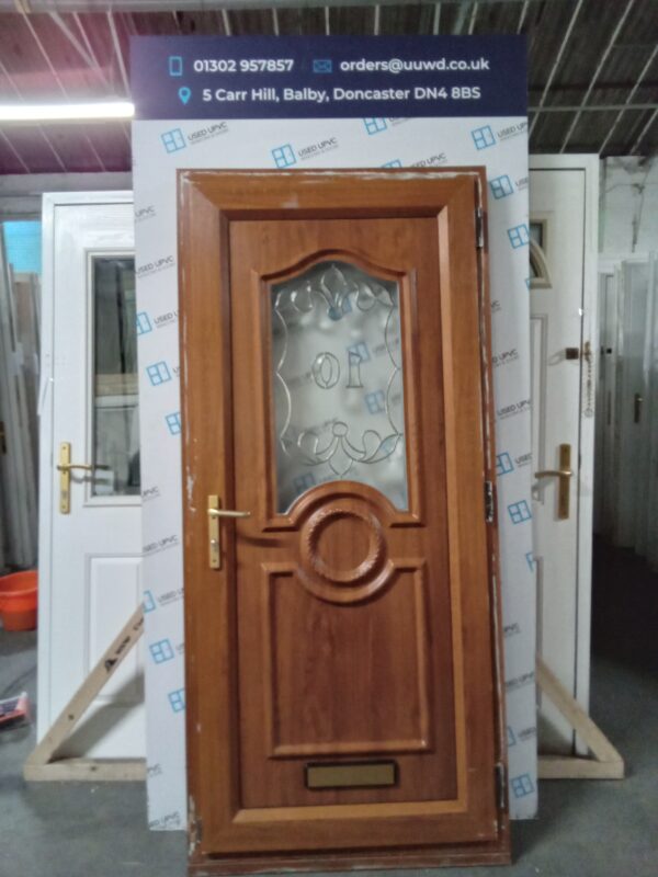 Used Oak Upvc Front Door 925mm x 2040mm 0775 - Image 3