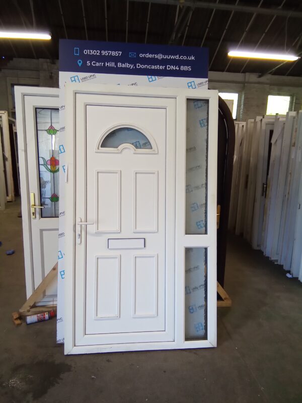 Used White Upvc Front Door And Side Panel 1200mm x 2070mm FD0003