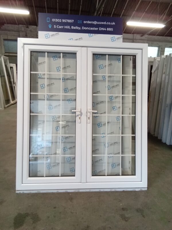 Used white Upvc french doors 1800mm x 2070mm EA2