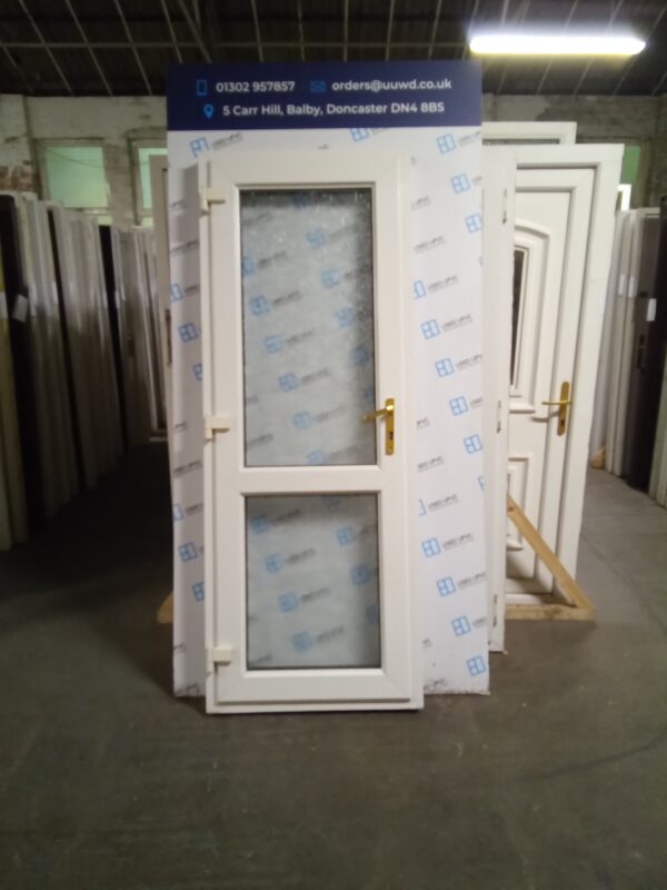 Used white Upvc Back Door 800mm x 2115mm 0431 - Image 3