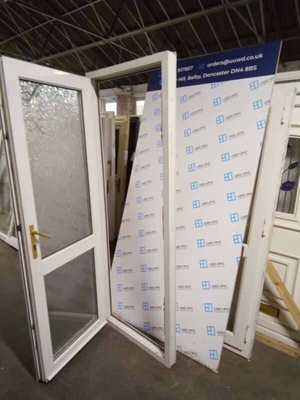 Used white Upvc Back Door 800mm x 2115mm 0431 - Image 4