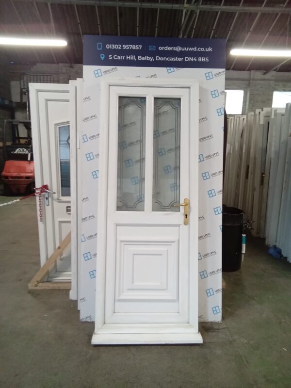 Used white Upvc Back Door 810mm x 2100mm 0868