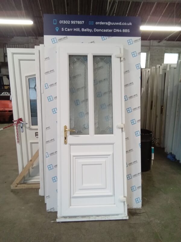Used white Upvc Back Door 810mm x 2100mm 0868 - Image 3