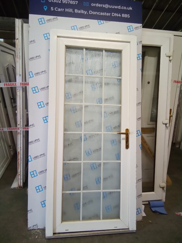 Used white Upvc Back Door 895mm x 2030mm 0435