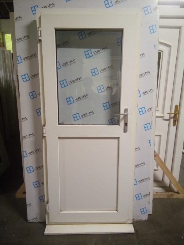 Used white Upvc back door 840mm x 1940mm 0626 - Image 3
