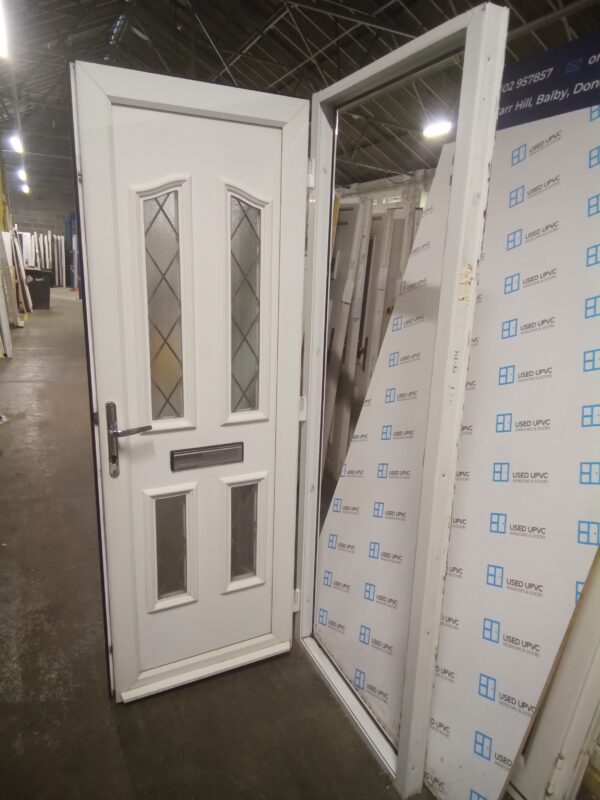 Used white Upvc front door 830mm x 2150mm 0591 - Image 4