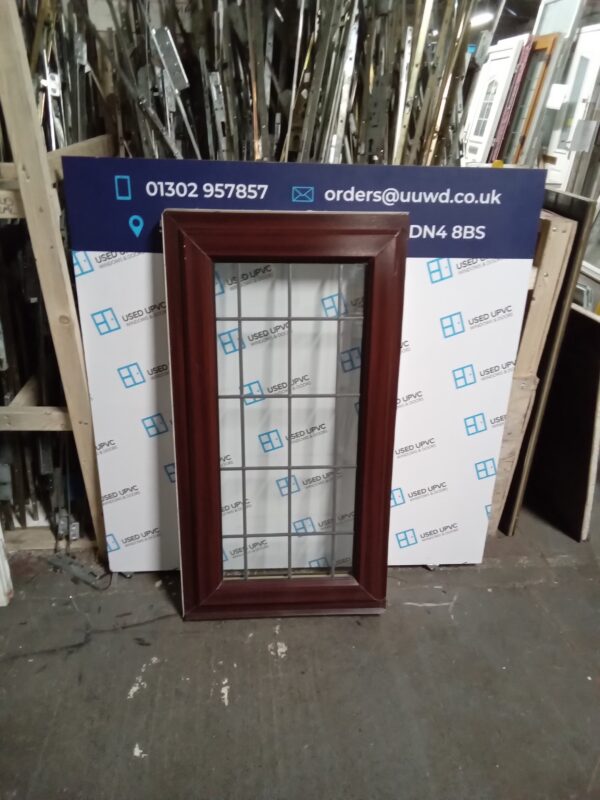 Used Rosewood Upvc window 610mm x 1150mm WO118
