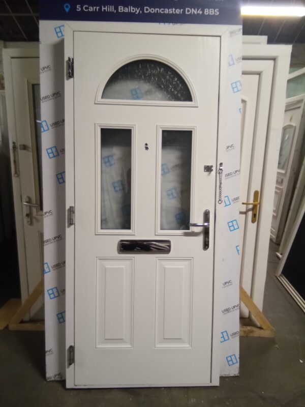 Used green composite front door 925mm x 2115mm 0515 - Image 3