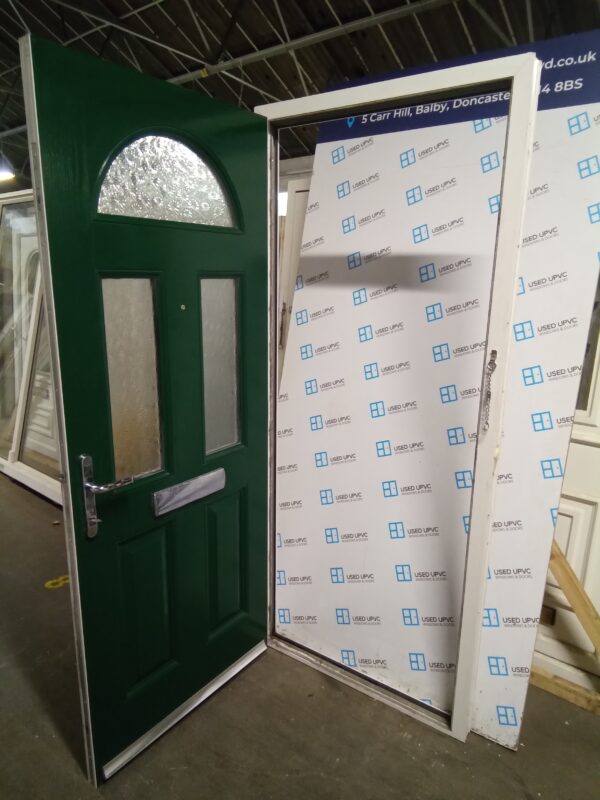 Used green composite front door 925mm x 2115mm 0515 - Image 4