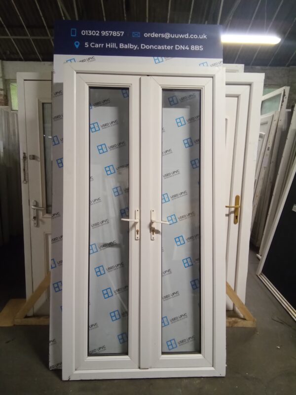 Used White Upvc French Doors 1070mm x 2060mm EA8A - Image 3