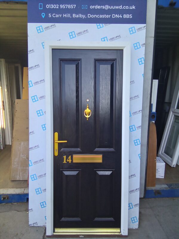 New Black composite door 850mm x 1995mm C2D022