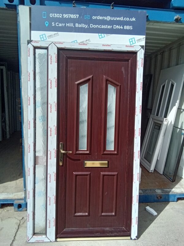 Brand new Rosewood Upvc Front Door And Side Panel 1180mm x 2070mm C2056