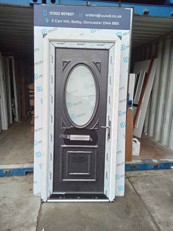 New Black Upvc Front Door 930mm x 2060mm C2D040