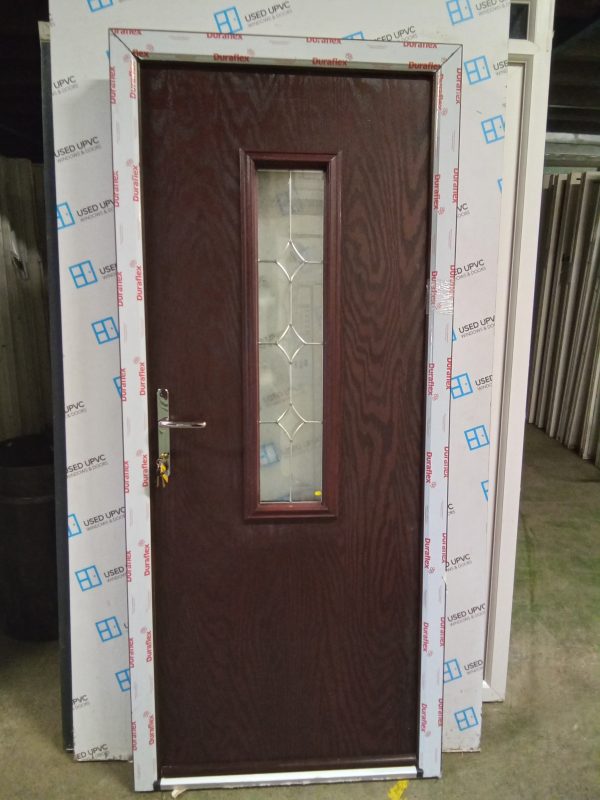 New brown Composite back door 870mm x 2000mm C2051