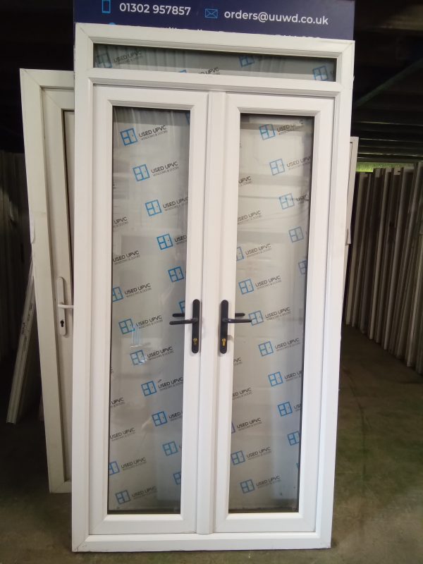 Used Anthracite Grey Upvc French Doors and toplight 1170mm x 2265mm EA2 - Image 3