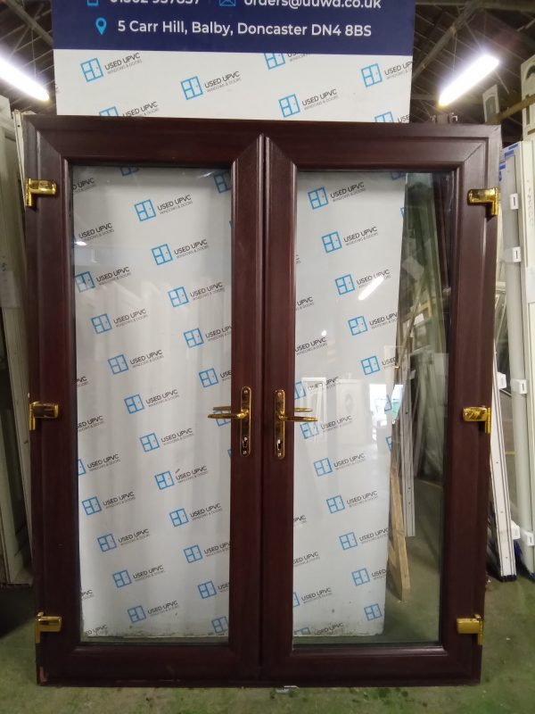 Used rosewood Upvc French Doors 1600mm x 1980mm EA1 - Image 3