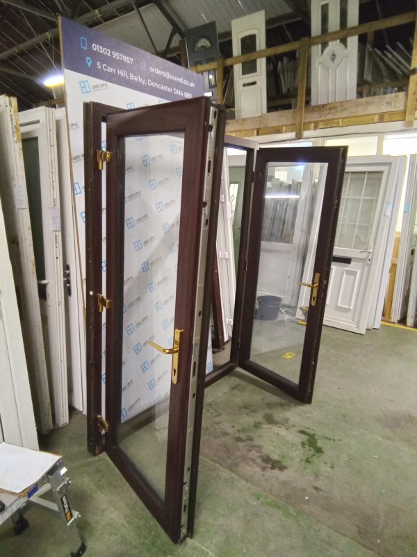Used rosewood Upvc French Doors 1600mm x 1980mm EA1 - Image 4