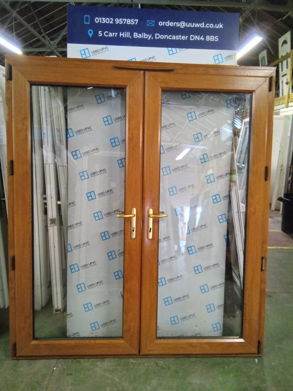 Used Oak Upvc French doors 1805mm x 2055mm NO002 - Image 3