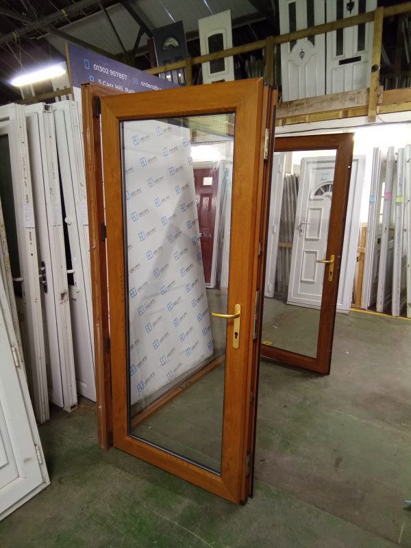 Used Oak Upvc French doors 1805mm x 2055mm NO002 - Image 4