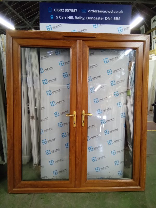 Used Oak Upvc French doors 1805mm x 2055mm NO002