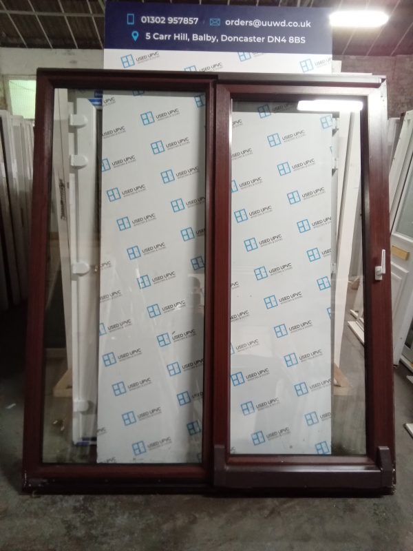 Used woodgrain Upvc Sliding Patio Doors 1800mm x 2075mm EA8A - Image 3