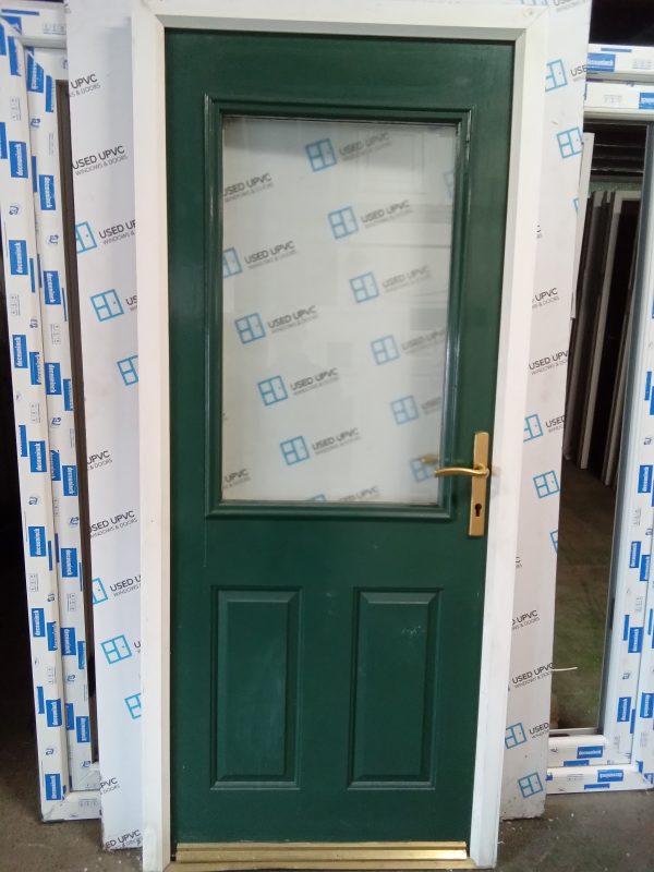 Used dark green Composite Back door 900mm x 2075mm 0262