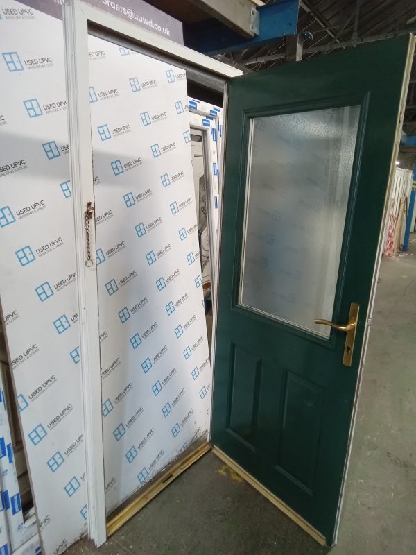 Used dark green Composite Back door 900mm x 2075mm 0262 - Image 4