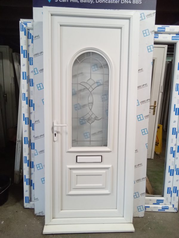 Used white Upvc Front Door 895mm x 2040mm 0200