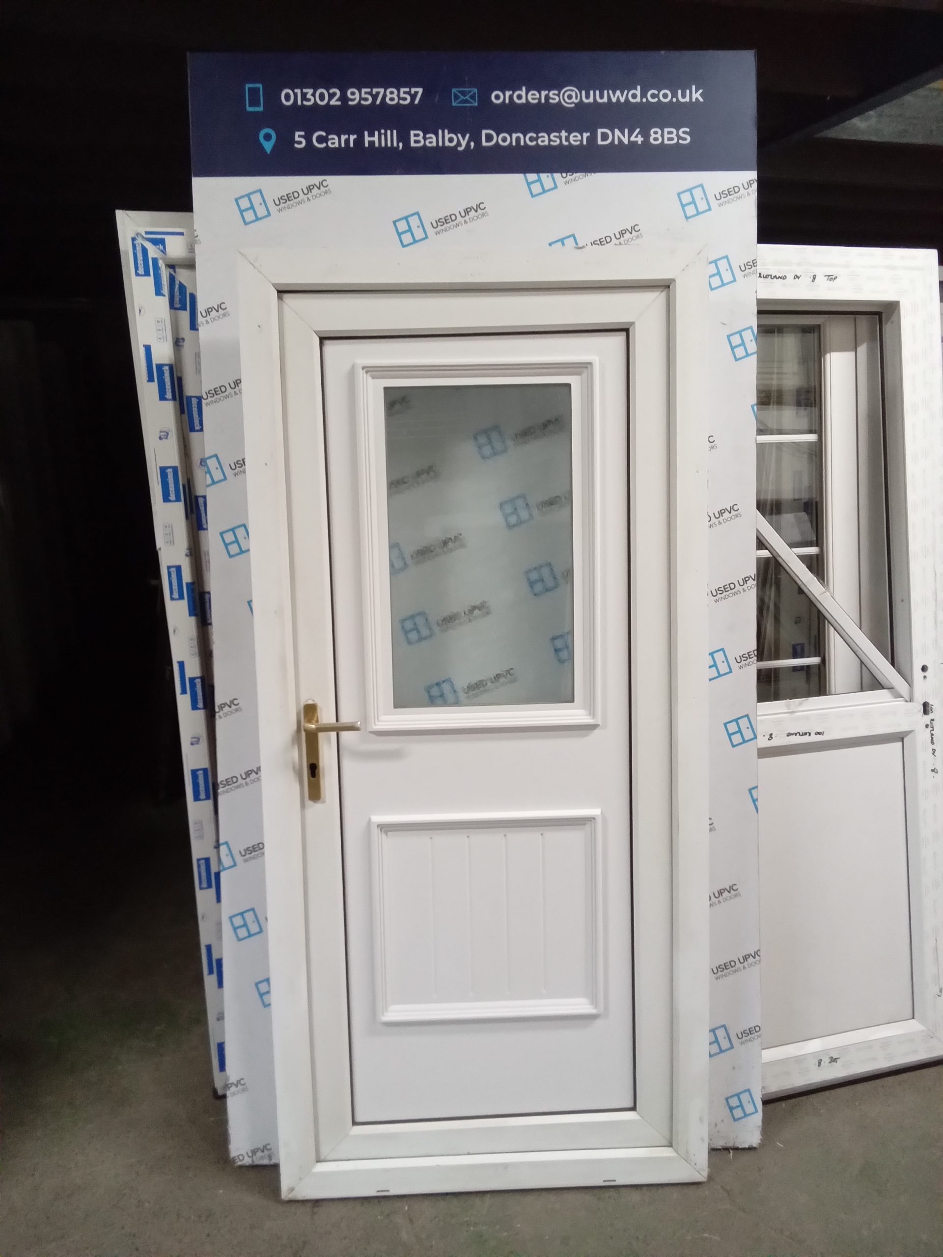 Used White Upvc Back Door 930mm x 1990mm 0122 Used UPVC Windows & Doors
