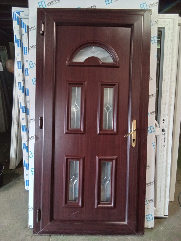 Used rosewood Upvc Back Door 1025mm x 1065mm 0130 - Image 3