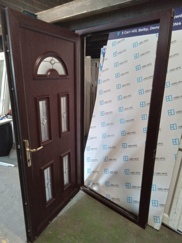 Used rosewood Upvc Back Door 1025mm x 1065mm 0130 - Image 4