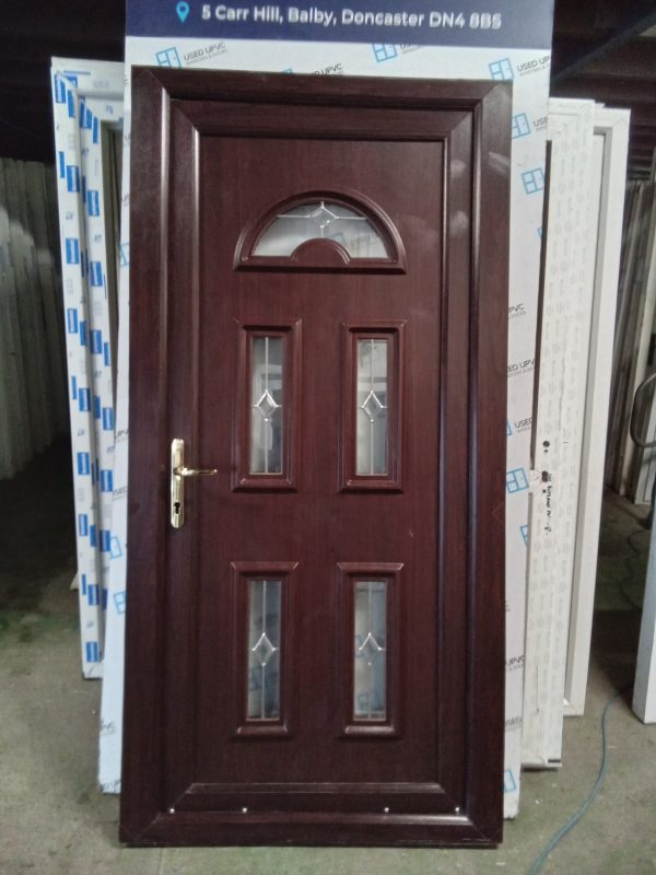 Used rosewood Upvc Back Door 1025mm x 1065mm 0130
