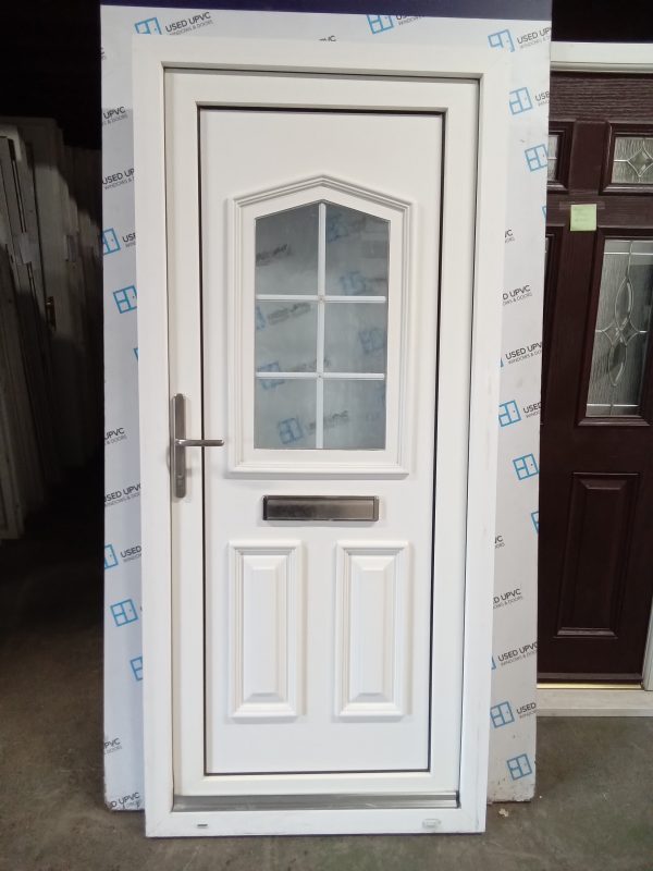 Used white Upvc Front Door 910mm x 2025mm 0776