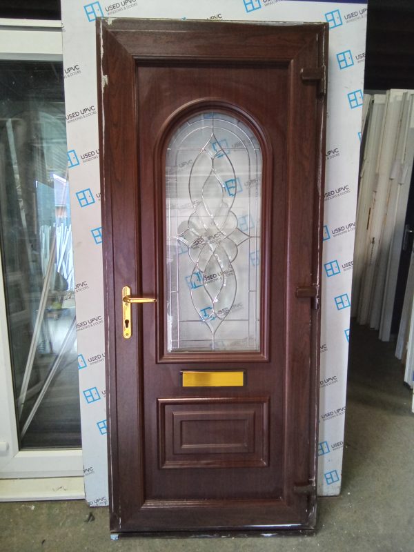 Used Rosewood Upvc Front Door 885mm x 2090mm 0192 - Image 3