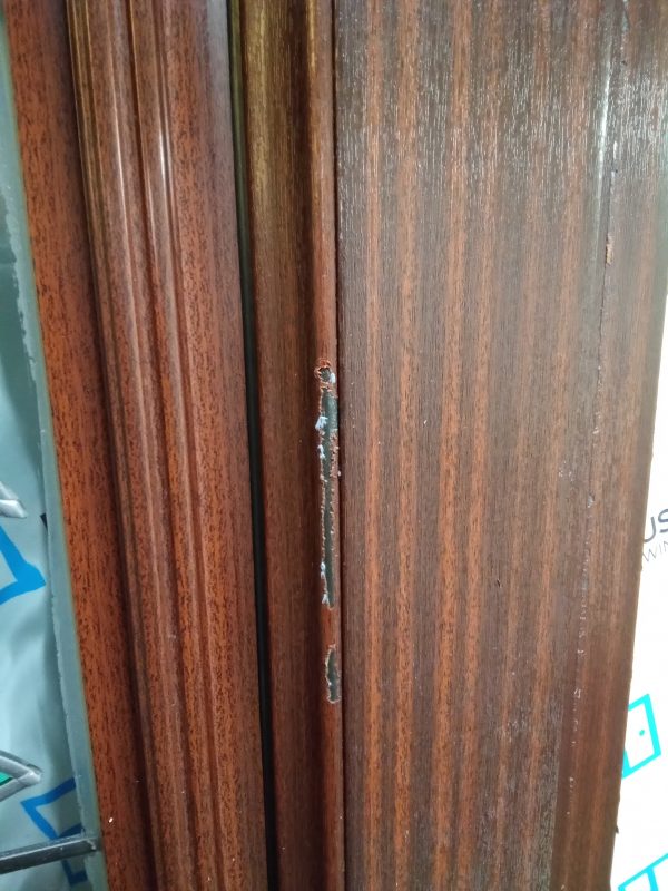 Used Woodgrain Upvc Back Door 850mm x 2095mm (830mm reduced) 0492 - Image 6